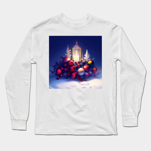 Festive Christmas Centerpiece Long Sleeve T-Shirt by DANAROPER